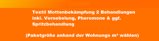 Textil Mottenbekämpfung 2 Behandlungen inkl. Vernebelung, Pheromone & ggf. Spritzbehandlung